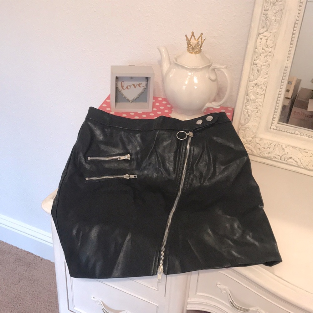 Faux leather skirt